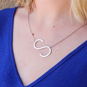 Silver S Initial Necklace